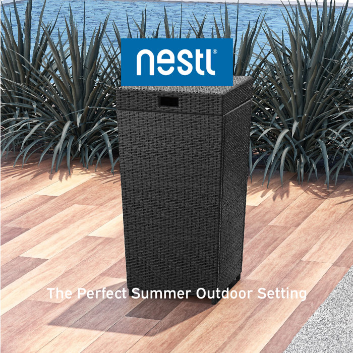 Nestl 35 Gallon Wicker Rattan Outdoor Trash Can Wayfair